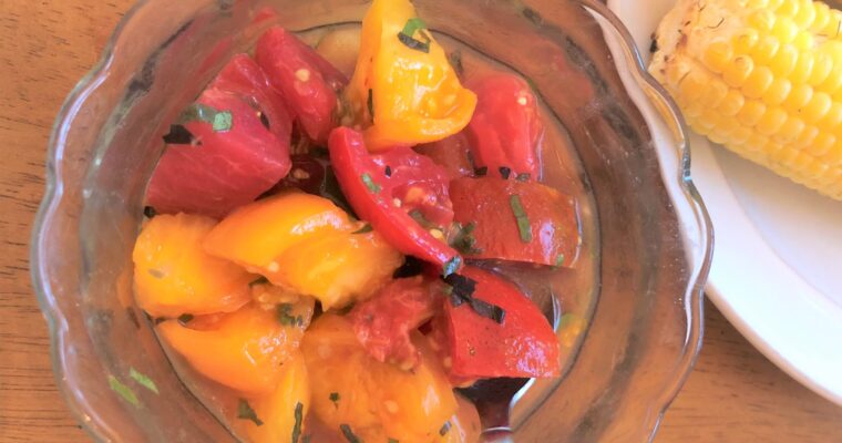 Summer Tomato Salad today, with memories of yesterday.