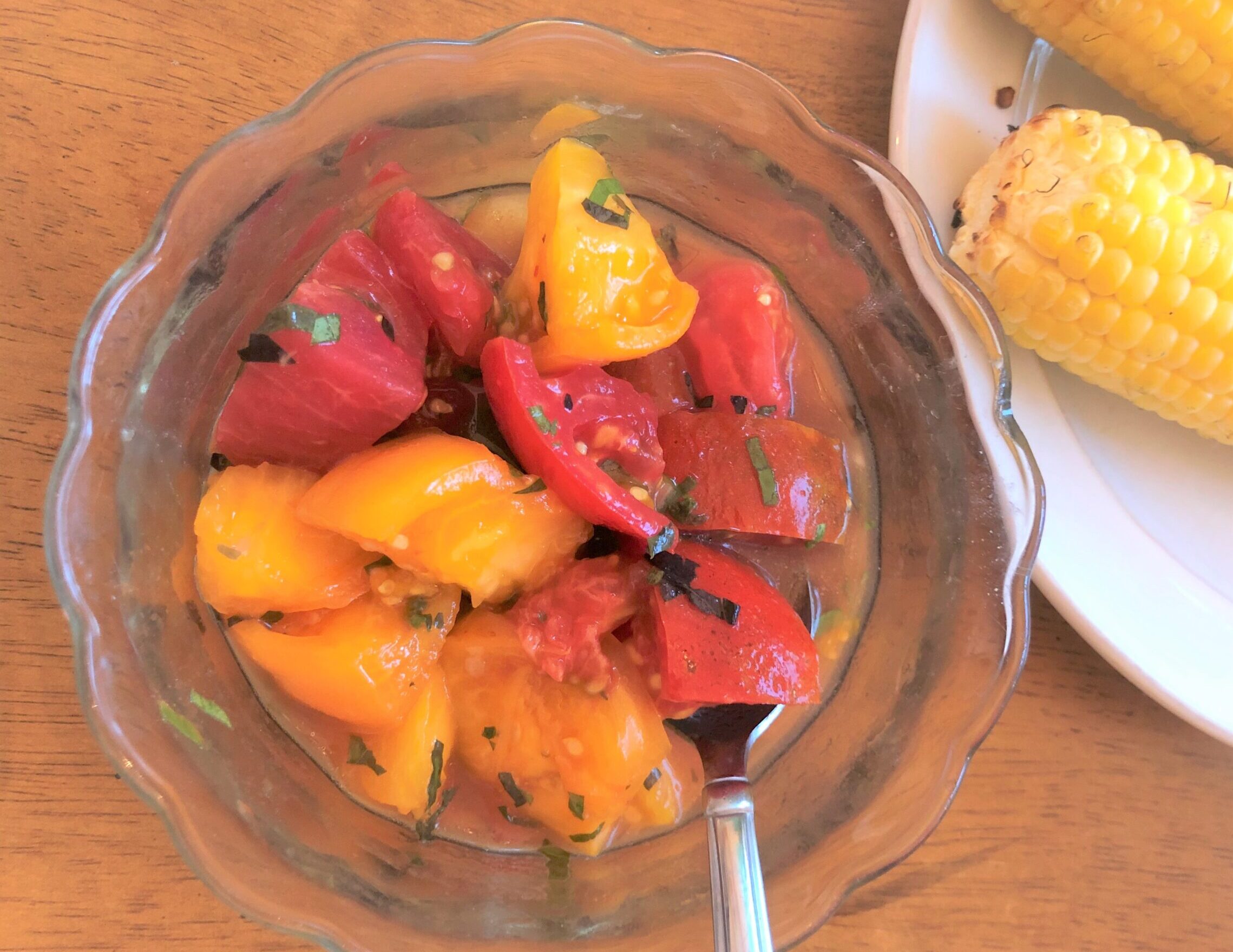 Summer Tomato Salad today, with memories of yesterday.